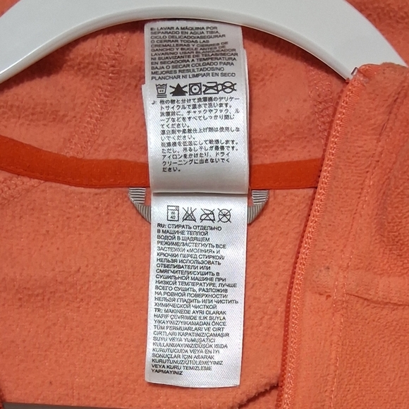 EUC NORTH FACE POLARTEC CLASSIC Sz. S/P Orange Zippered Hoodie - Picture 13 of 14